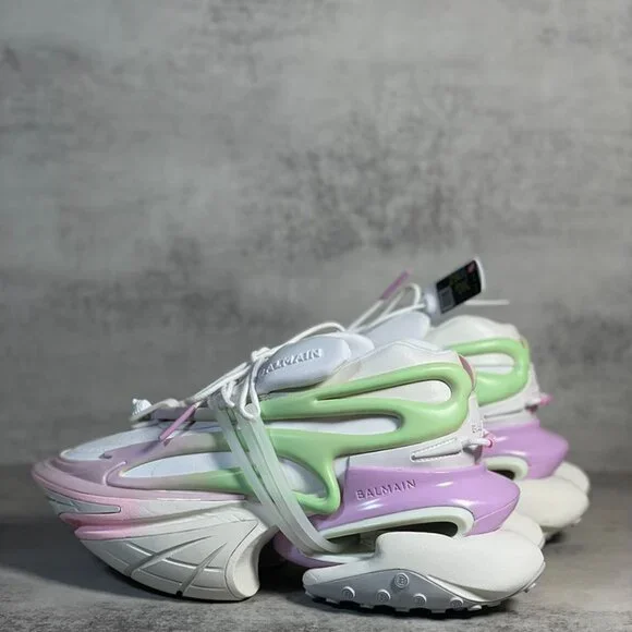 Balmain Multicolor Unicorn Low-Top Leather Height-Booster